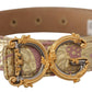 Dolce & Gabbana Chic Gold and Pink Leather Belt