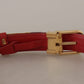 Dolce & Gabbana Chic Multicolor Leather Belt with Engraved Buckle