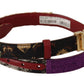 Dolce & Gabbana Multicolor Canvas Leather Belt with Engraved Buckle