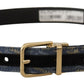 Dolce & Gabbana Elegant Navy Blue Leather Belt