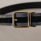 Dolce & Gabbana Elegant Navy Blue Leather Belt