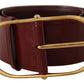 Dolce & Gabbana Engraved Logo Maroon Leather Belt