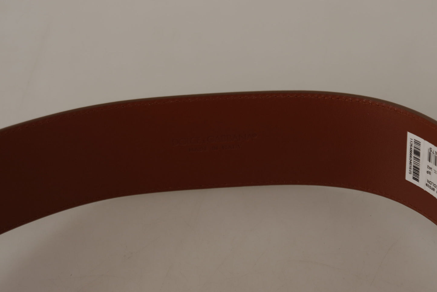 Dolce & Gabbana Engraved Logo Leather Belt in Classic Brown