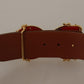 Dolce & Gabbana Engraved Logo Leather Belt in Classic Brown