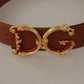 Dolce & Gabbana Engraved Logo Leather Belt in Classic Brown