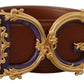 Dolce & Gabbana Engraved Logo Leather Belt in Rich Brown