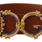 Dolce & Gabbana Engraved Logo Leather Belt in Rich Brown