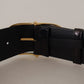 Dolce & Gabbana Elegant Black Leather Logo Belt