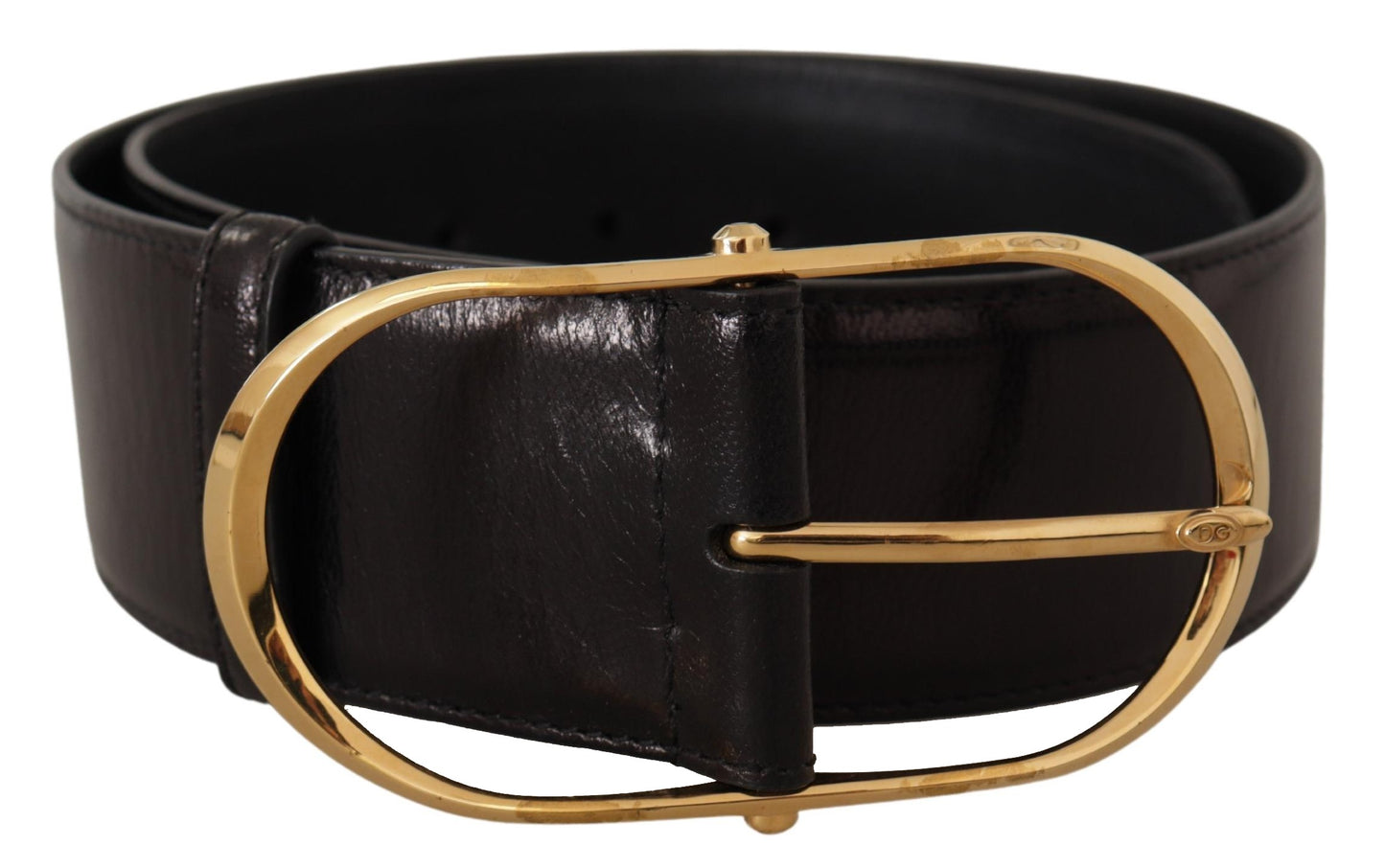 Dolce & Gabbana Elegant Black Leather Logo Belt