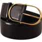 Dolce & Gabbana Elegant Black Leather Logo Belt