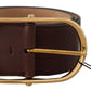 Dolce & Gabbana Chic Dark Brown Leather Statement Belt