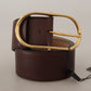 Dolce & Gabbana Chic Dark Brown Leather Statement Belt