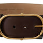 Dolce & Gabbana Chic Dark Brown Leather Statement Belt