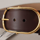 Dolce & Gabbana Chic Dark Brown Leather Statement Belt