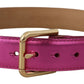 Dolce & Gabbana Chic Pink Leather Logo Buckle Belt