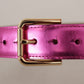 Dolce & Gabbana Chic Pink Leather Logo Buckle Belt