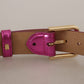 Dolce & Gabbana Chic Pink Leather Logo Buckle Belt