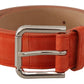 Dolce & Gabbana Elegant Suede Leather Belt in Vibrant Orange