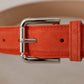 Dolce & Gabbana Elegant Suede Leather Belt in Vibrant Orange