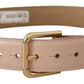 Dolce & Gabbana Elegant Light Pink Leather Belt