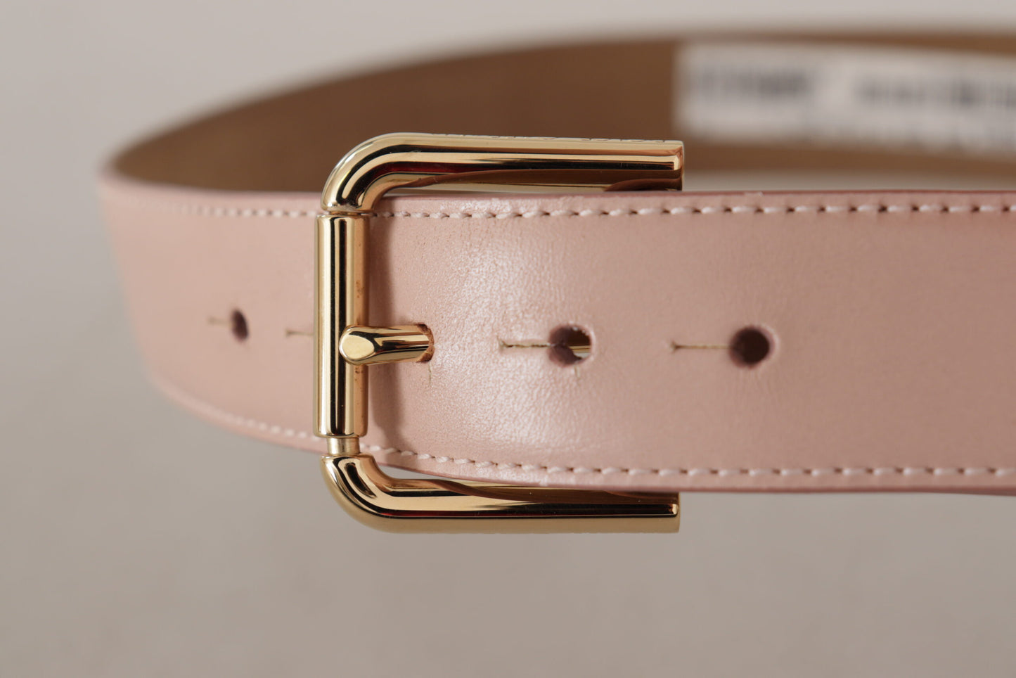 Dolce & Gabbana Elegant Light Pink Leather Belt