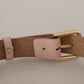 Dolce & Gabbana Elegant Light Pink Leather Belt