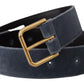 Dolce & Gabbana Elegant Navy Velvet Designer Belt