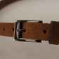 Dolce & Gabbana Chic Suede Belt with Logo Engraved Buckle