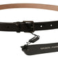 Dolce & Gabbana Elegant Black Leather Logo Buckle Belt