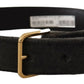 Dolce & Gabbana Elegant Velvet Belt with Engraved Buckle