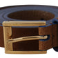 Dolce & Gabbana Elegant Suede Leather Belt with Logo Engraved Buckle