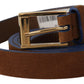 Dolce & Gabbana Elegant Suede Leather Belt with Logo Engraved Buckle