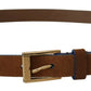 Dolce & Gabbana Elegant Suede Leather Belt with Logo Engraved Buckle