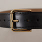 Dolce & Gabbana Elegant Leather Belt with Logo Buckle