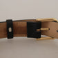 Dolce & Gabbana Elegant Leather Belt with Logo Buckle