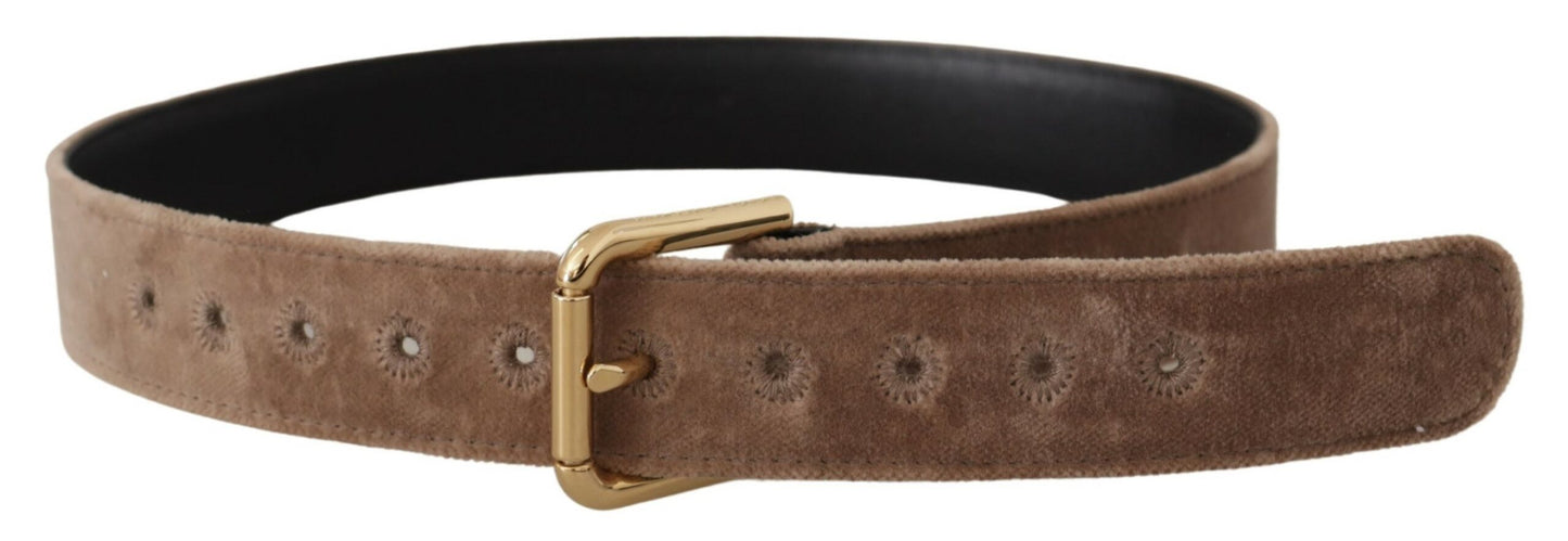 Dolce & Gabbana Elegant Velvet Logo Buckle Belt