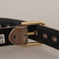 Dolce & Gabbana Elegant Velvet Logo Buckle Belt