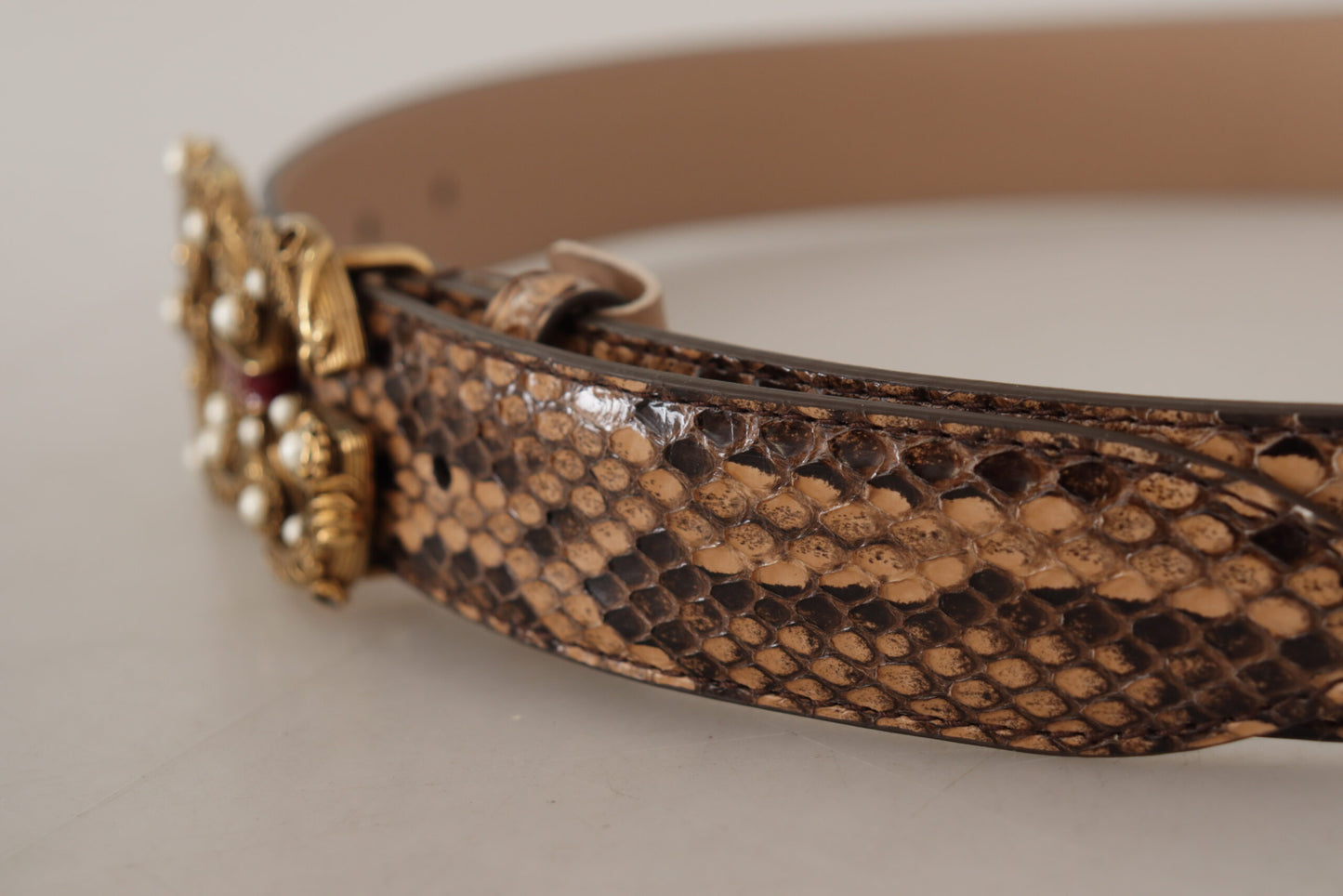 Dolce & Gabbana Elegant Snake Skin Leather Belt for Women