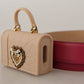 Dolce & Gabbana Elegant Pink Leather Belt with Headphone Case