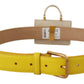 Dolce & Gabbana Chic Yellow Leather Belt with Headphone Case