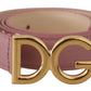 Dolce & Gabbana Elegant Pink Leather Belt with Logo Buckle