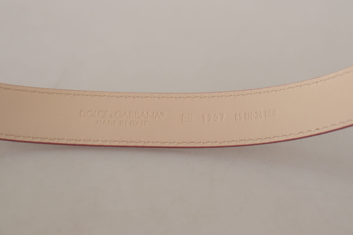 Dolce & Gabbana Elegant Pink Leather Belt with Logo Buckle