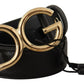 Dolce & Gabbana Elegant Leather Belt with Engraved Buckle