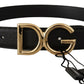 Dolce & Gabbana Elegant Leather Belt with Engraved Buckle