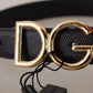 Dolce & Gabbana Elegant Leather Belt with Engraved Buckle