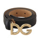 Dolce & Gabbana Elegant Black Leather Belt with Logo Buckle