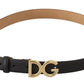 Dolce & Gabbana Elegant Black Leather Belt with Logo Buckle