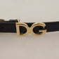 Dolce & Gabbana Elegant Black Leather Belt with Logo Buckle