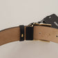 Dolce & Gabbana Elegant Black Leather Belt with Engraved Buckle