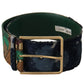 Dolce & Gabbana Elegant Green Leather Belt with Logo Buckle